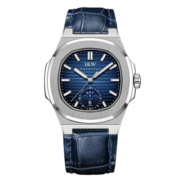 Đồng Hồ Nam I&W Carnival IW735GT-DD – Automatic (IW735GT8) Màu Xanh Bạc