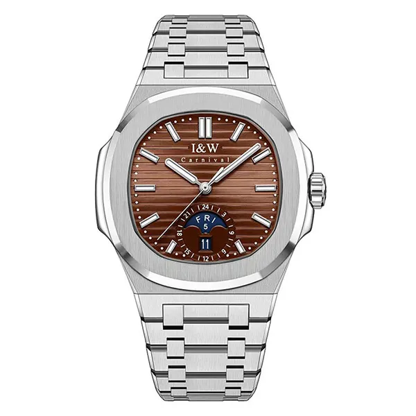 Đồng Hồ Nam I&W Carnival IW735GT-DT – Automatic (IW735GT25) Màu Nâu Bạc