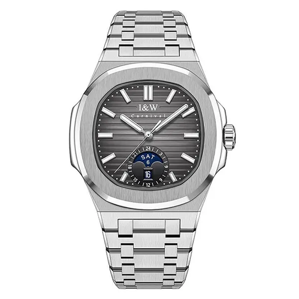 Đồng Hồ Nam I&W Carnival IW735GT-DT – Automatic (IW735GT4) Màu Xám Bạc