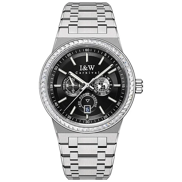 Đồng Hồ Nam I&W Carnival IW785G-DT – Automatic (IW785G3) Màu Đen Bạc