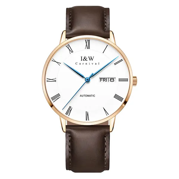 Đồng Hồ Nam I&W Carnival IW8861G-DD – Automatic (IW8861G10) Màu Nâu Vàng