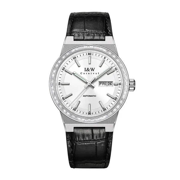 Đồng Hồ Nam I&W Carnival Leather Strap Automatic IW779G-DD (IW779G7) Màu Đen Phối Bạc