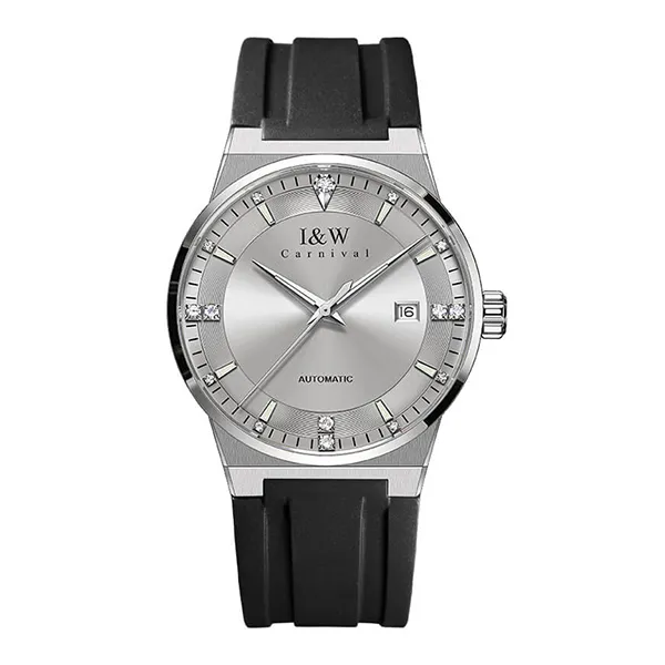 Đồng Hồ Nam I&W Carnival Silicon Strap Automatic IW776G-DS (IW776G11) Màu Đen Phối Xám