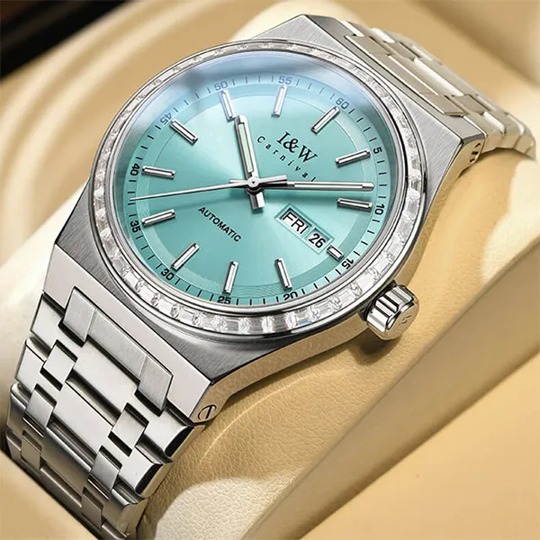 Đồng Hồ Nam I&W Carnival Steel Strap Automatic IW779G-DT (IW779G1) Màu Bạc Phối Xanh
