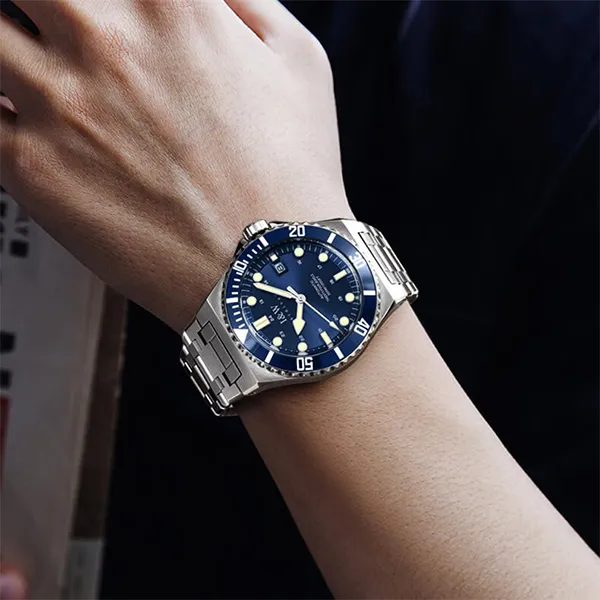 Đồng Hồ Nam I&W Carnival Automatic IW726G-DT (IW726G2) Màu Bạc Xanh Navy