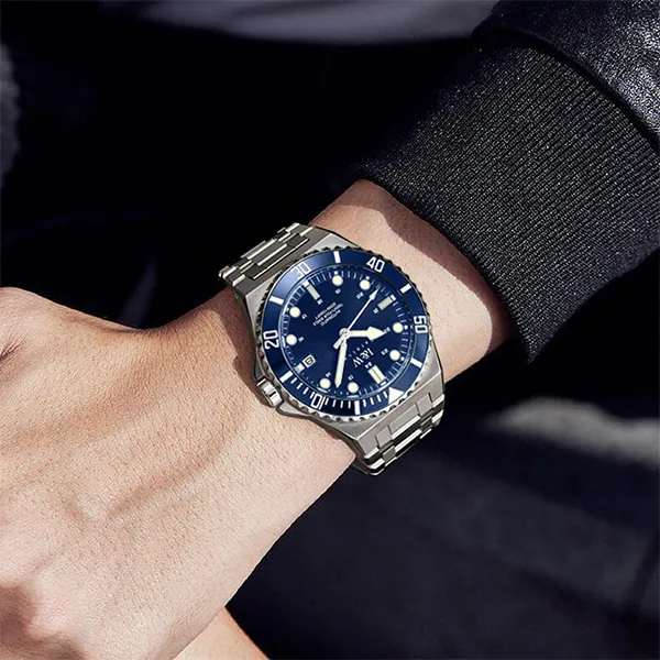 Đồng Hồ Nam I&W Carnival Automatic IW726G-DT (IW726G2) Màu Bạc Xanh Navy