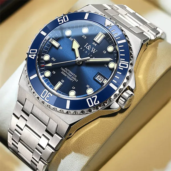 Đồng Hồ Nam I&W Carnival Automatic IW726G-DT (IW726G2) Màu Bạc Xanh Navy
