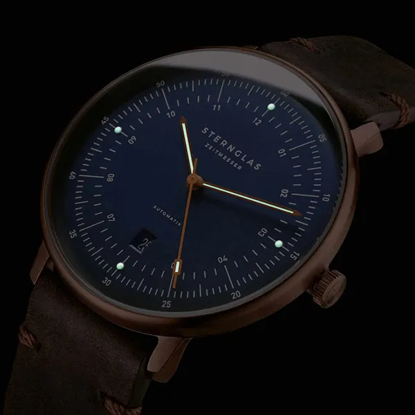 Đồng Hồ Nam Sternglas Hamburg Automatik Darkblue Bronze S02-HH27-VI17 Màu Xanh/Nâu