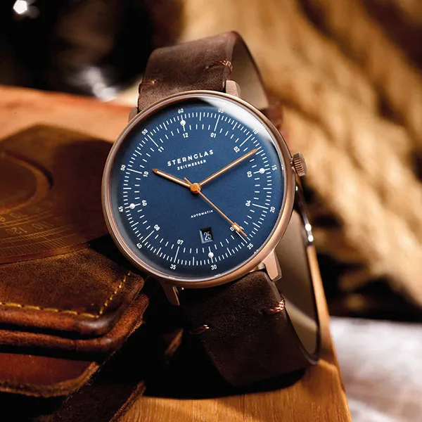 Đồng Hồ Nam Sternglas Hamburg Automatik Darkblue Bronze S02-HH27-VI17 Màu Xanh/Nâu