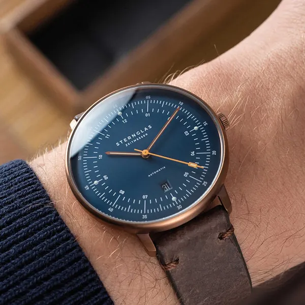 Đồng Hồ Nam Sternglas Hamburg Automatik Darkblue Bronze S02-HH27-VI17 Màu Xanh/Nâu