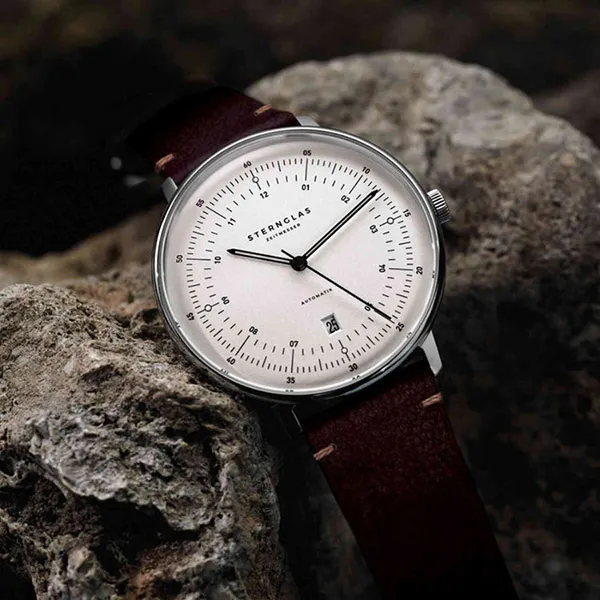 Đồng Hồ Nam Sternglas Hamburg Automatik Silver S02-HH10-VI11 - 42mm Màu Nâu Bạc