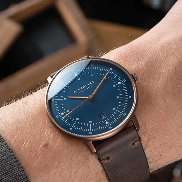 Đồng Hồ Nam Sternglas Hamburg Darkblue Bronze Quartz S01-HH27-VI17 42mm Màu Nâu Xanh - Đồng hồ - Vua Hàng Hiệu