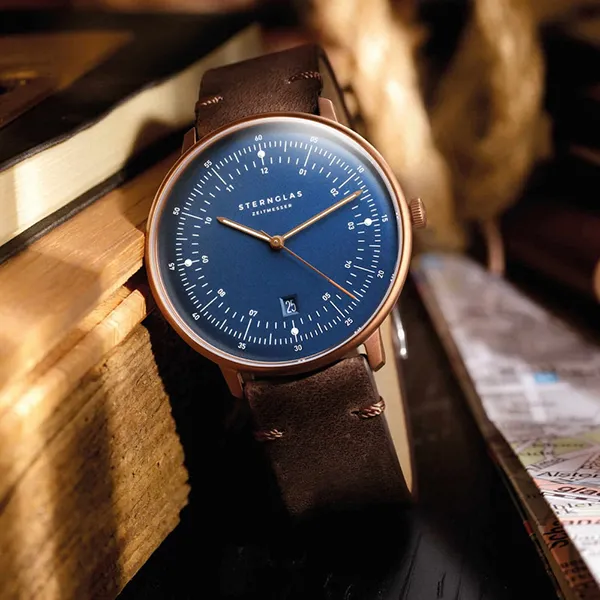 Đồng Hồ Nam Sternglas Hamburg Darkblue Bronze Quartz S01-HH27-VI17 42mm Màu Nâu Xanh - Đồng hồ - Vua Hàng Hiệu