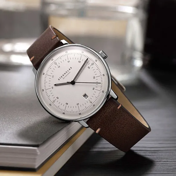 Đồng Hồ Nam Sternglas Hamburg Silver S01-HH10-VI11 - 42mm Màu Nâu Bạc
