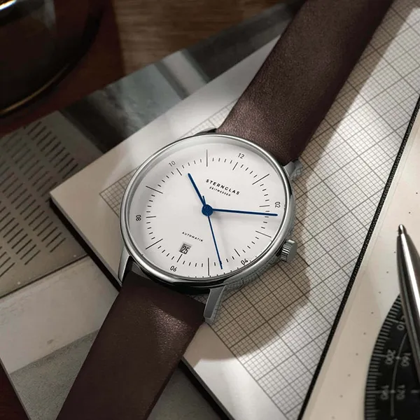 Đồng Hồ Nam Sternglas Naos Automatic White S02-NA01-PR04 - 38mm Màu Nâu Bạc