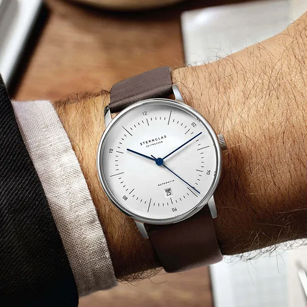 Đồng Hồ Nam Sternglas Naos Automatic White S02-NA01-PR04 - 38mm Màu Nâu Bạc