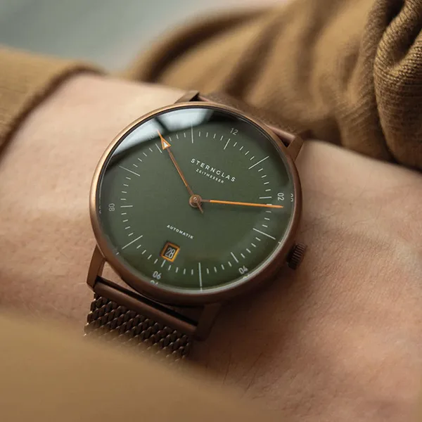 Đồng Hồ Nam Sternglas Naos Automatik Edition Bronze S02-NAR19-VI17 Màu Xanh/Nâu