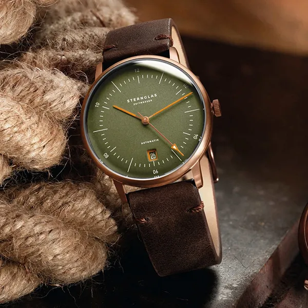 Đồng Hồ Nam Sternglas Naos Automatik Edition Bronze S02-NAR19-VI17 Màu Xanh/Nâu