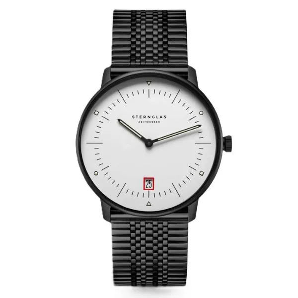 Đồng hồ Nam Sternglas Naos Edition Bauhaus III Metal Bracelet S01-NAB15-ME11 Màu Trắng Đen