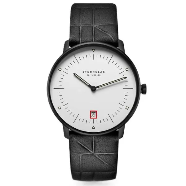 Đồng hồ Nam Sternglas Naos Edition Bauhaus III S01-NAB15-EB09 Màu Trắng Đen