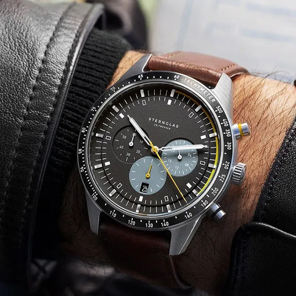 Đồng Hồ Nam Sternglas Tachymeter S01-TY03-M011 - 42mm Màu Nâu Đen