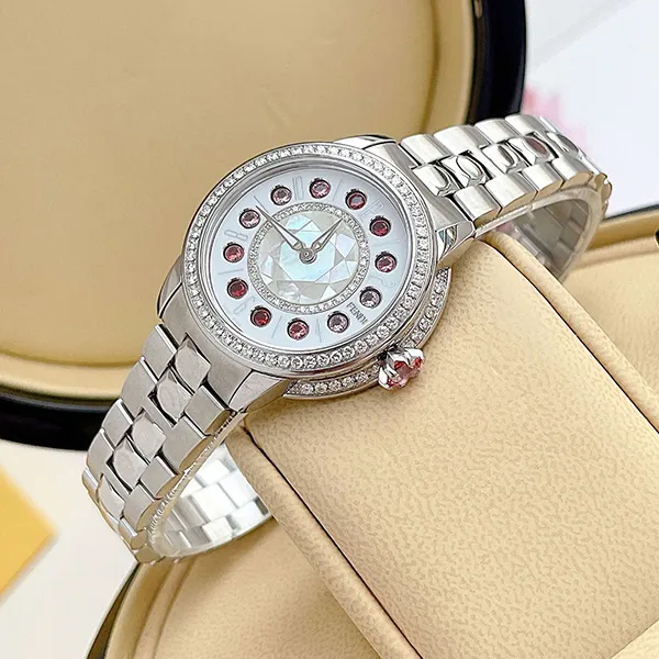 Đồng Hồ Nữ Fendi Ishine Diamond Watch F121024500C2T01 Màu Bạc Phối Đỏ - Đồng hồ - Vua Hàng Hiệu