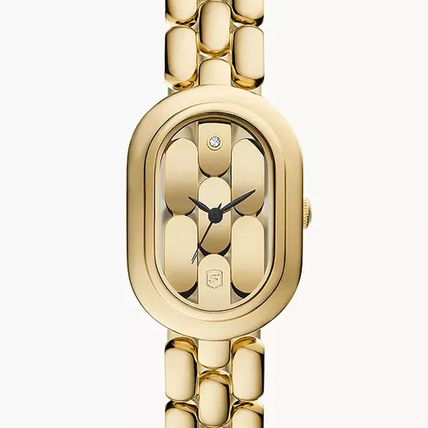 Đồng Hồ Nữ Fossil Sloan Three-Hand Gold-Tone Stainless Steel Watch ES5380 Màu Vàng Gold - Đồng hồ - Vua Hàng Hiệu