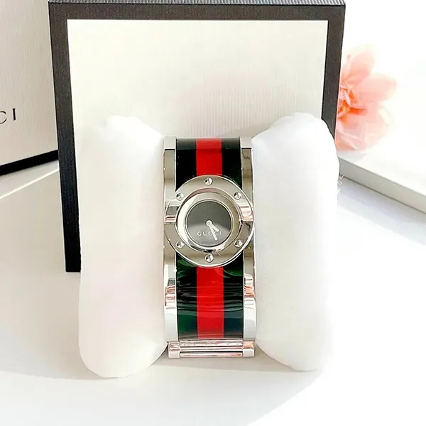 Đồng Hồ Nữ Gucci Twirl 112 Black Dial Green Red YA112517 Phối Màu Xanh/Đỏ/Bạc
