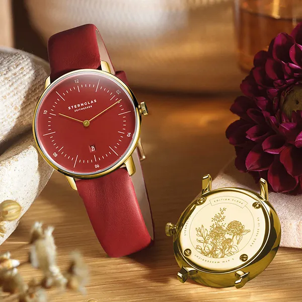 Đồng Hồ Nam Sternglas Naos XS Edition Flora Hibiscus S01-NDF29-KL16 Màu Đỏ - Đồng hồ - Vua Hàng Hiệu