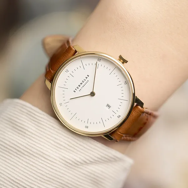 Đồng Hồ Nữ Sternglas Naos XS Gold Noble Dark Brown Leather S01-ND02-NB01 Màu Nâu Trắng - Đồng hồ - Vua Hàng Hiệu