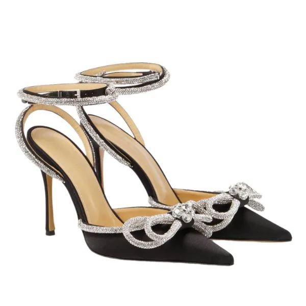 Giày Cao Gót Nữ Mach & Mach Crystal Bow Bumps Màu Đen Size 37 - Giày - Vua Hàng Hiệu