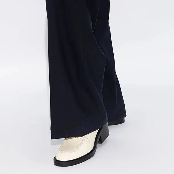 Giày Lười Nữ Chloé Marcie Embellished Leather Loafers CHC23A911EY Màu Trắng Size 35.5