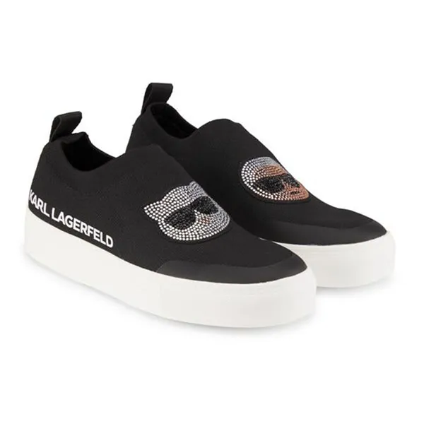 Giày Slip On Karl Lagerfeld Clarke Low Top Embellished Slip On Màu Đen Size 38
