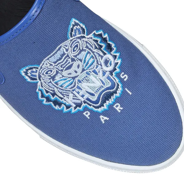 Giày Slip On Nam Kenzo Logo Tiger Embroidered Màu Xanh Blue Size 39 - Giày - Vua Hàng Hiệu