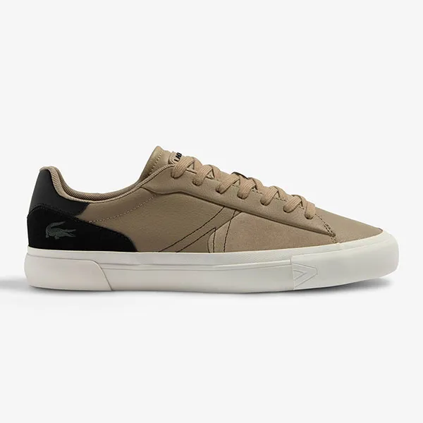 Giày Sneaker Nam Lacoste Men's Colorblock Leather L006-BRW/OFF 46SMA0017 BW7 Màu Nâu Size 8