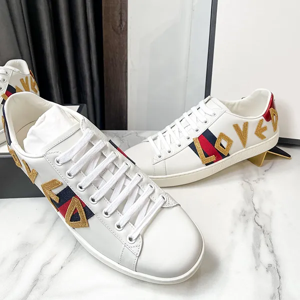 Giày Sneaker Gucci WMNS Ace Loved 505328-DOPE0-9095 Màu Trắng Size 5.5