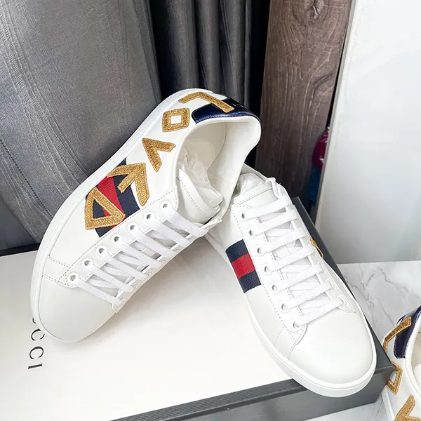 Giày Sneaker Gucci WMNS Ace Loved 505328-DOPE0-9095 Màu Trắng Size 5.5