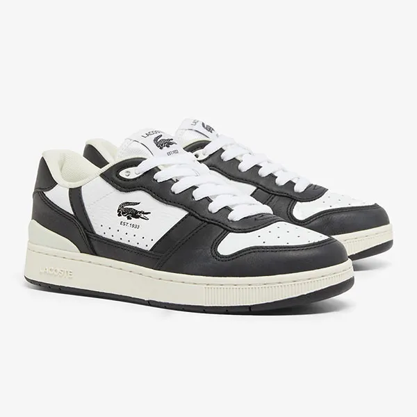 Giày Sneaker Nam Lacoste TClip Set Leather 48SFA0052 147 Màu Đen Trắng Size 8