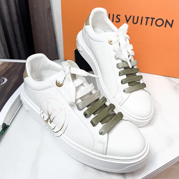 Giày Sneaker Nữ Louis Vuitton LV Time Out Trainers White/ Green 1AA1C6 Màu Trắng Size 36.5
