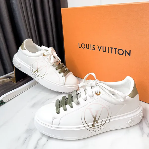 Giày Sneaker Nữ Louis Vuitton LV Time Out Trainers White/ Green 1AA1C6 Màu Trắng Size 36.5