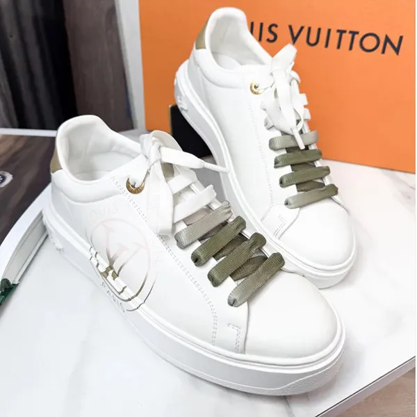Giày Sneaker Nữ Louis Vuitton LV Time Out Trainers White/ Green 1AA1C6 Màu Trắng Size 36.5