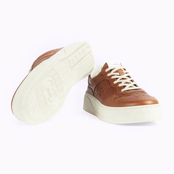 Giày Thể Thao Nam Gucci GG Leather 726544AABBV2 742 Màu Nâu Size 5.5