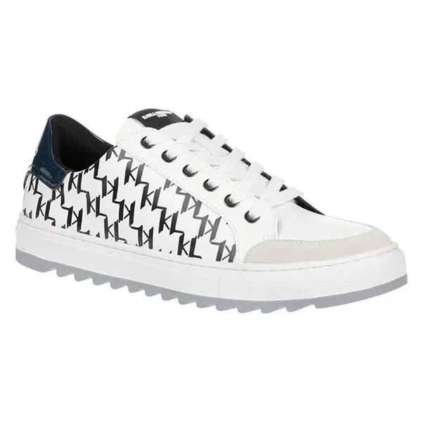Giày Thể Thao Karl Lagerfeld Monogram Leather Low Top Sneakers Màu Trắng Size 8.5