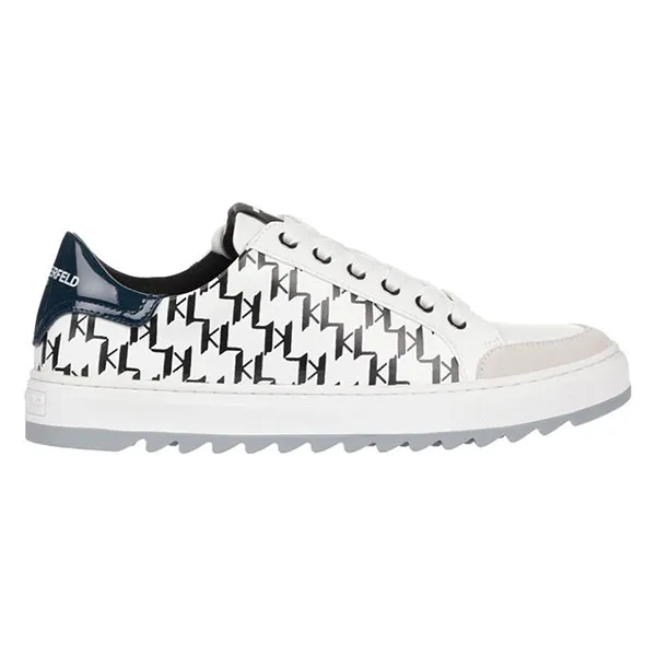 Giày Thể Thao Karl Lagerfeld Monogram Leather Low Top Sneakers Màu Trắng Size 8.5