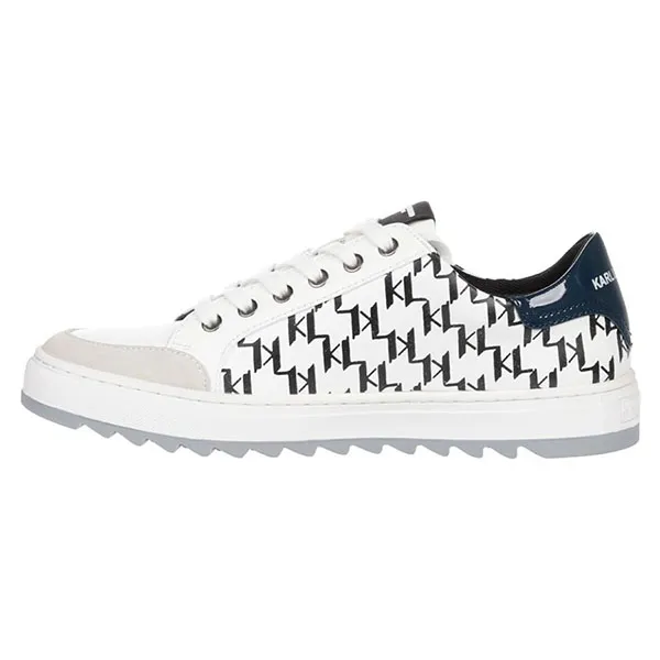 Giày Thể Thao Karl Lagerfeld Monogram Leather Low Top Sneakers Màu Trắng Size 8.5