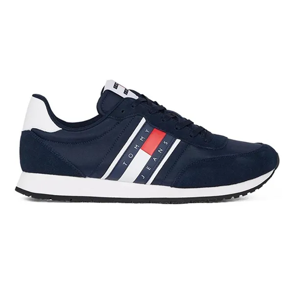 Giày Thể Thao Nam Tommy Hilfiger Runner Casual Essentials EM0EM01351_BLC1G Màu Xanh Than Size 43 - Giày - Vua Hàng Hiệu