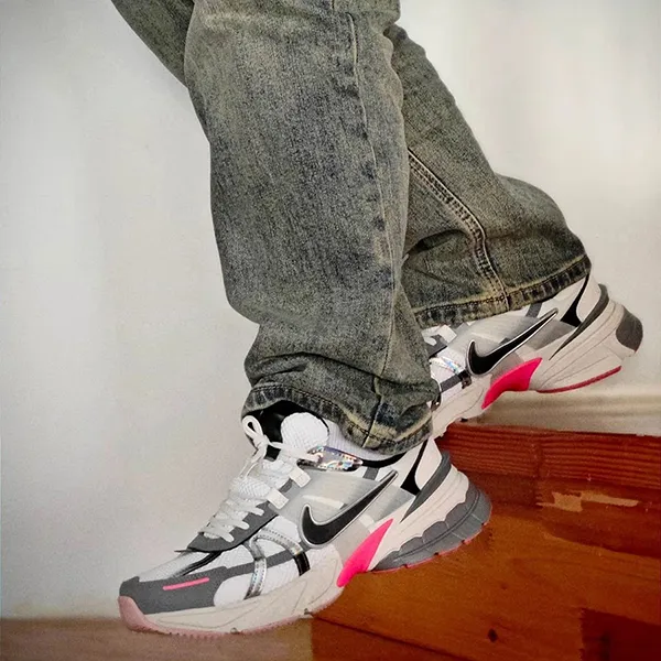 Giày Thể Thao Nữ Nike V2K Run Shoes FZ5061-100 Màu Xám Hồng Size 38 - Giày - Vua Hàng Hiệu