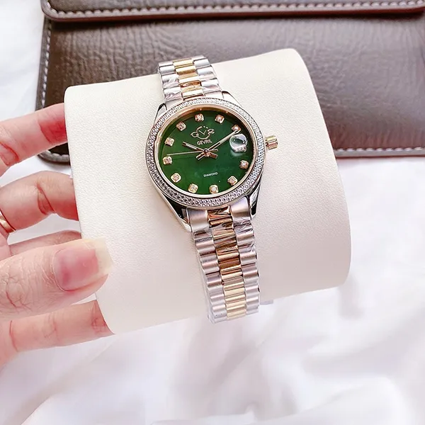 Đồng Hồ Nữ Gv2 By Gevril Turin Diamond Watch 12428B Màu Bạc Phối Vàng - Đồng hồ - Vua Hàng Hiệu
