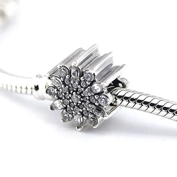Hạt Vòng Charm Pandora Retired Sterling Silver Ice Crystal Snowflake Charm with Clear Zirconia - 791764CZ Màu Bạc - Trang sức - Vua Hàng Hiệu