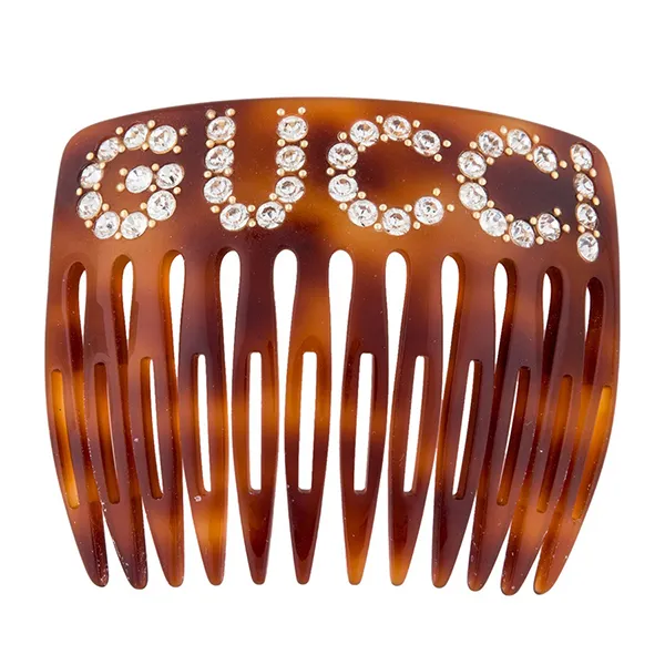 Kẹp Tóc Nữ Gucci Crystal Embellished Hair Comb Màu Nâu - Vàng